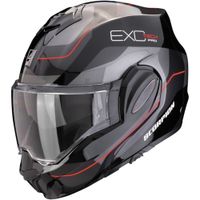 SCORPION EXO-Tech Evo Pro Commuta, Systeemhelm, Zwart-Zilver-Rood