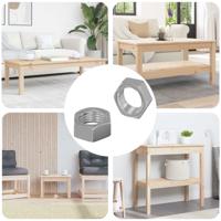 VidaXL Zeshoekige moeren 2 pcs zilver m6 staal