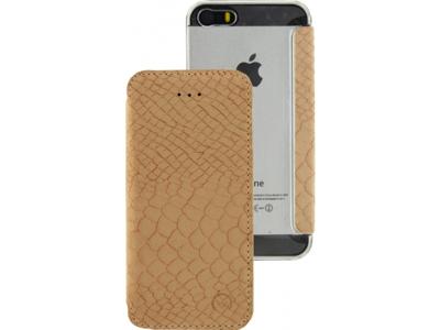 Mobilize Mobilize Slim Gelly Booklet Apple iPhone 5/5S/SE Soft Snake Creamy Rose