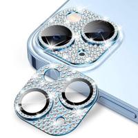 iPhone 15/15 Plus Hat Prince Glitter Camera Lens Beschermer - Blauw