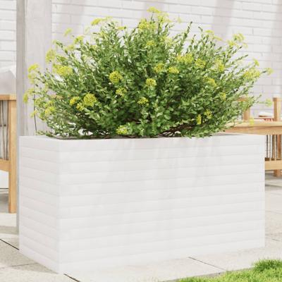 VidaXL Plantenbak 90x40x45,5 cm massief grenenhout wit
