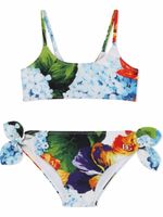 Dolce & Gabbana Kids bikini à fleurs - Bleu - thumbnail