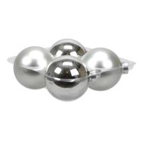 Bellatio Decorations Kerstballen - 4 st - zilver - glas - 10 cm