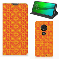 Motorola Moto G7 | G7 Plus Hoesje met Magneet Batik Oranje - thumbnail