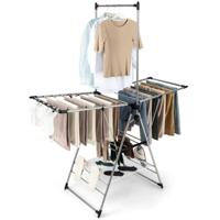Aluminium Waslijn in Vlinderstijl 6 Instelbare Hoogteniveaus Ontwerp met Hoge Hanger Zijclips Opvouwbaar voor Kleding Schoenen