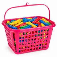 Plasticforte Knijpermandje - fel roze - kunststof - wasknijpertasje/knijperzak