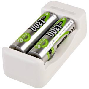 Ansmann Basic II + 2× AA 1300mAh Batterijlader NiMH AAA (potlood), AA (penlite)