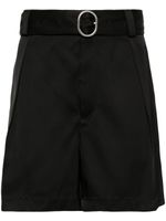 Jil Sander short ceinturé à plis marqués - Noir