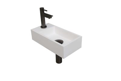 Fonteinset INK Versus 36x18x9 cm Polystone Mat Wit Met Kraangat Links Metal Black