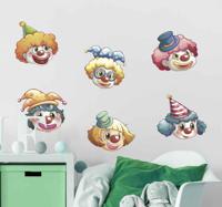 Stickers kinderkamer Verschillende gezichten clown