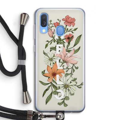Hello bloemen: Samsung Galaxy A40 Transparant Hoesje met koord