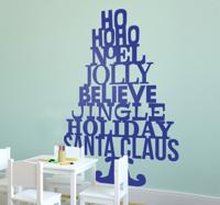 Woorden tekst kerstmis kerstboom sticker