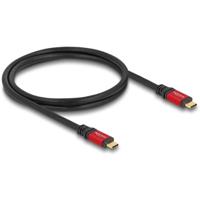 Delock 80098 USB-C-kabel USB-C stekker, USB-C stekker 1.00 m Zwart, Rood