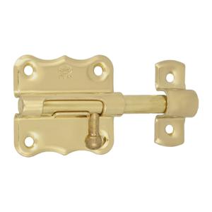 AMIG schuifslot/plaatgrendel - staal - 6 x 4.8 cm - messing afwerking - goud - deur - poort