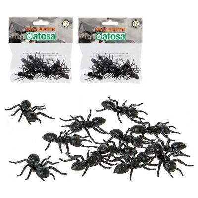 Horror decoratie mieren - 24x - plastic - 5 cm - Halloween tafel strooi mieren - dieren