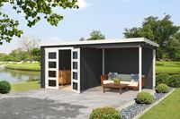 Outdoor Life Helena Blokhut 492,2 x 254 cm 28 mm vuren Carbon Grey-Wit gecoat- Plat dak- Geïmpregneerd vurenhout- Outdoor Life Outdoor Life Helena Blokhut 492,2 x 254 cm 28 mm vuren Carbon Grey-Wit gecoat- Plat dak- Geïmpregneerd vurenhout- Outdoor Life