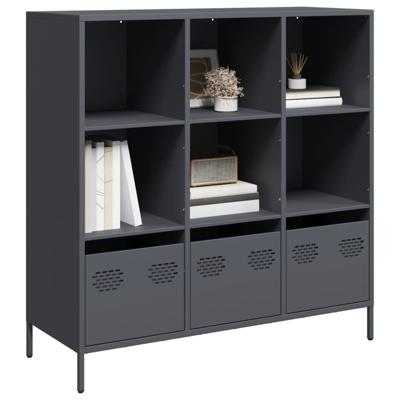 Hoge kast 101,5x39x103,5 cm staal antracietkleurig