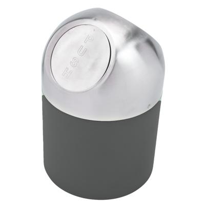 Excellent Houseware aanrecht Mini prullenbakje met klepdeksel - grijs - 1.3L - 17 cm - rvs