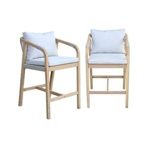 sweeek - Tuinmeubelset van acaciahout en touw (set van 2)