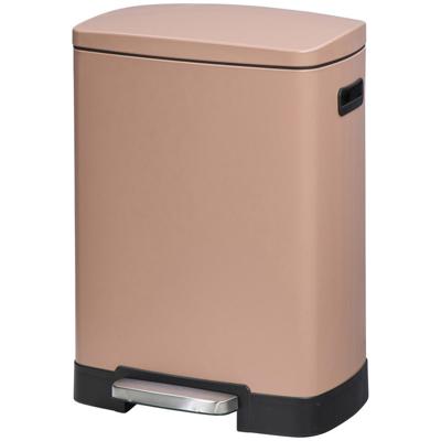 Leen Bakker - Pedaalemmer Paco - - 25L+15L - Metaal - Roze - 39x47.5x64.5 Cm