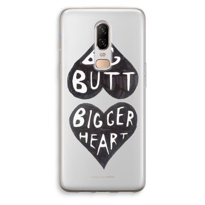 Big butt bigger heart: OnePlus 6 Transparant Hoesje