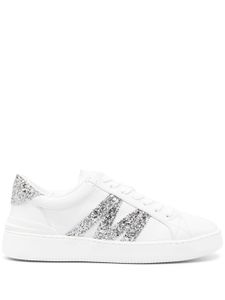 Moncler glitter-detail lace-up sneakers - Blanc