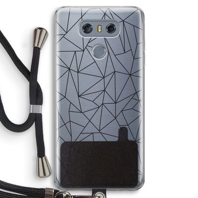 Geometrische lijnen zwart: LG G6 Transparant Hoesje met koord