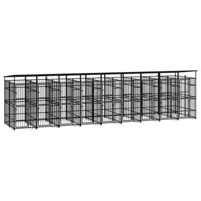 Hondenkennel met dak 16,59 m² staal
