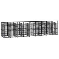 Hondenkennel met dak 16,59 m² staal