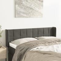 Hoofdbord met randen 147x16x78/88 cm fluweel donkergrijs
