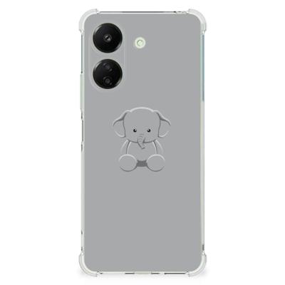 Xiaomi Redmi 13C 4G Stevig | Bumper Hoesje | Grijs Baby Olifant Xiaomi Redmi 13C 4G Stevig | Bumper Hoesje | Grijs Baby Olifant