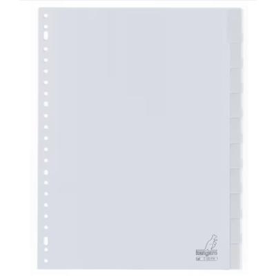 Kangaro Tabbladen A4 - 10x - grijs - met venster - 23 gaats/rings