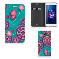 Huawei Y5 2 | Y6 Compact | Bookcase | Cirkels en Vlinders Huawei Y5 2 | Y6 Compact | Bookcase | Cirkels en Vlinders