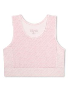 Michael Kors Kids haut crop à motif monogrammé - Rose