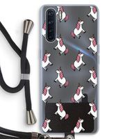 Eenhoorns overal: Oppo A91 Transparant Hoesje met koord