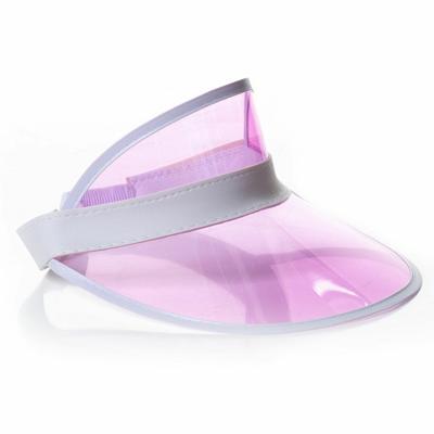 Verkleed zonneklep - transparant/roze - Jaren 80 - 80s verkleedaccessoires