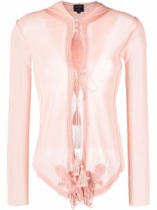 Jean Paul Gaultier Pre-Owned blouse transparente à broderies (années 2000) - Rose