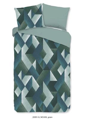 Good Morning Dekbedovertrek "grafische print" - Groen - (140x200/220 cm) - Katoen