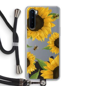 Sunflower and bees: OnePlus Nord Transparant Hoesje met koord