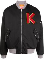 Kenzo veste bomber à logo brodé - Noir - thumbnail