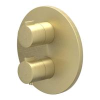 Afbouwdeel IVY Pact Inbouwthermostaat Stop-Omstel Met Rond Rozet Geborsteld Mat Goud PVD IVY Afbouwdeel IVY Pact Inbouwthermostaat Stop-Omstel Met Rond Rozet Geborsteld Mat Goud PVD IVY