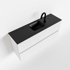 Toiletmeubel Mondiaz Ada | 100 cm | Meubelkleur Talc | Lex wastafel Urban Midden | 1 kraangat