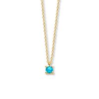 Ketting Geboortesteen Maart Aquamarijn blauw geelgoud 40 - 42 - 44 cm