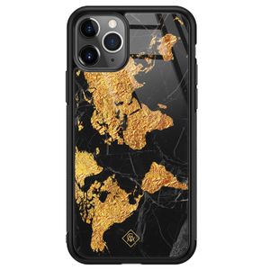 iPhone 11 Pro Max glazen hardcase - Wereldkaart