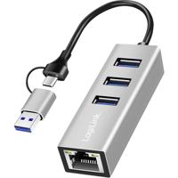 LogiLink UA0440 Netwerkadapter/Hub 5 GBit/s USB-C 3.2 Gen 1