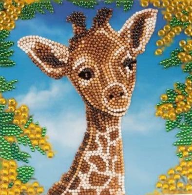 Diamond painting baby giraffe wenskaart met envelop
