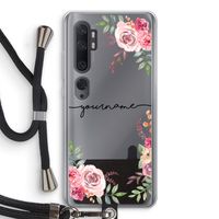 Rozen: Xiaomi Mi Note 10 Transparant Hoesje met koord