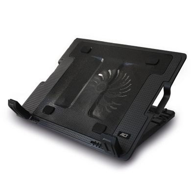 ACT AC8110 Laptopstandaard | tot 17"| Verstelbaar in hoogte | 2 poorts Hub | Zwart