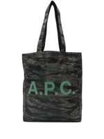 A.P.C. sac cabas à logo imprimé - Vert - thumbnail