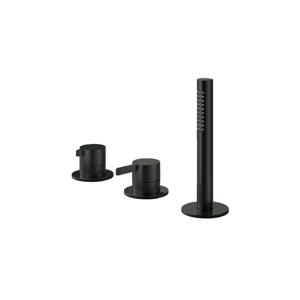 Hotbath Ace Badmengkraan - Badrandcombinatie - éénhendel - 2-weg omstel - handdouche - zwart geborsteld PVD AC075MBP
